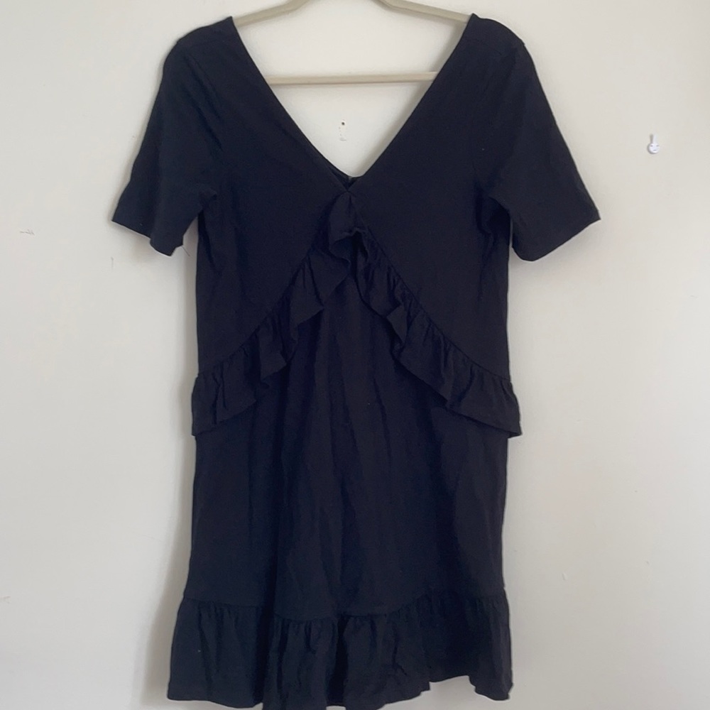 Asos Ruffles Black Cotton Dress
